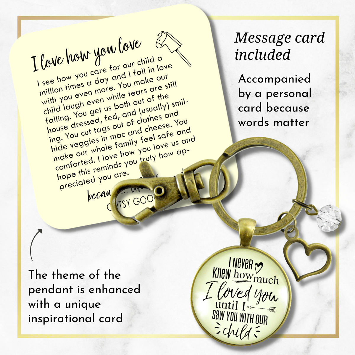 Wife Keychain New Mom I Never Knew How Love Until Kids Gift Jewelry - Gutsy Goodness Handmade Jewelry;Wife Keychain New Mom I Never Knew How Love Until Kids Gift Jewelry - Gutsy Goodness Handmade Jewelry Gifts