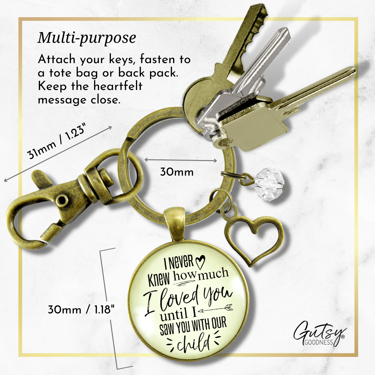 Wife Keychain New Mom I Never Knew How Love Until Kids Gift Jewelry - Gutsy Goodness Handmade Jewelry;Wife Keychain New Mom I Never Knew How Love Until Kids Gift Jewelry - Gutsy Goodness Handmade Jewelry Gifts