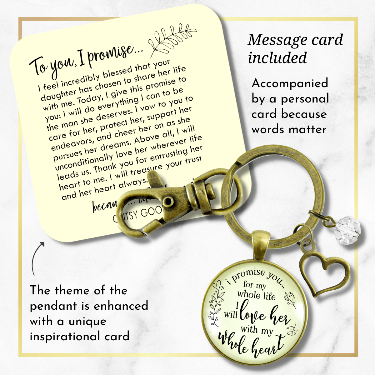 Mother-In-Law Keychain I Promise To Love Her Gift Groom Wedding Jewelry - Gutsy Goodness