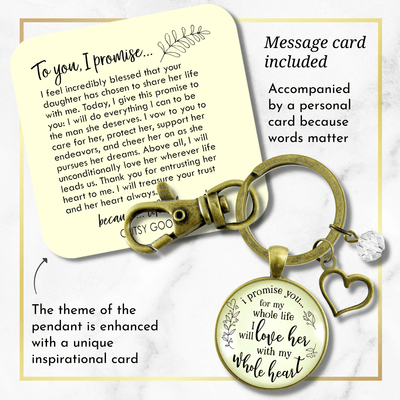 Mother-In-Law Keychain I Promise To Love Her Gift Groom Wedding Jewelry - Gutsy Goodness