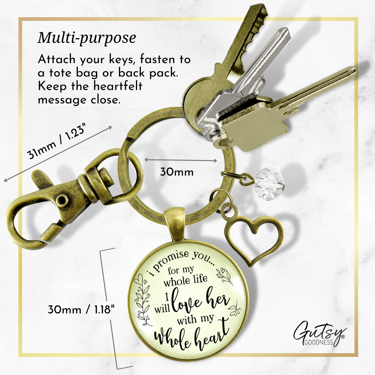 Mother-In-Law Keychain I Promise To Love Her Gift Groom Wedding Jewelry - Gutsy Goodness