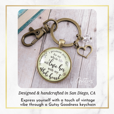 Mother-In-Law Keychain I Promise To Love Her Gift Groom Wedding Jewelry - Gutsy Goodness