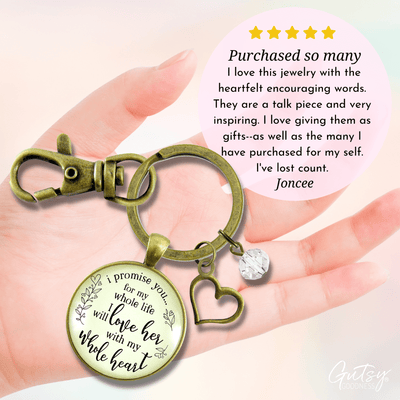 Mother-In-Law Keychain I Promise To Love Her Gift Groom Wedding Jewelry - Gutsy Goodness