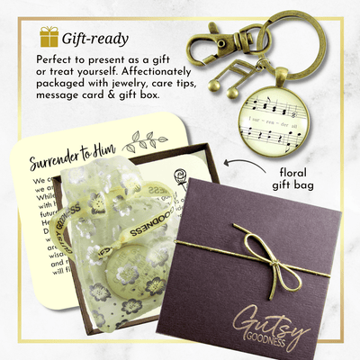 I Surrender All Keychain Hymn Inspired Womens Pendant Sheet Music Jewelry Note Charm - Gutsy Goodness