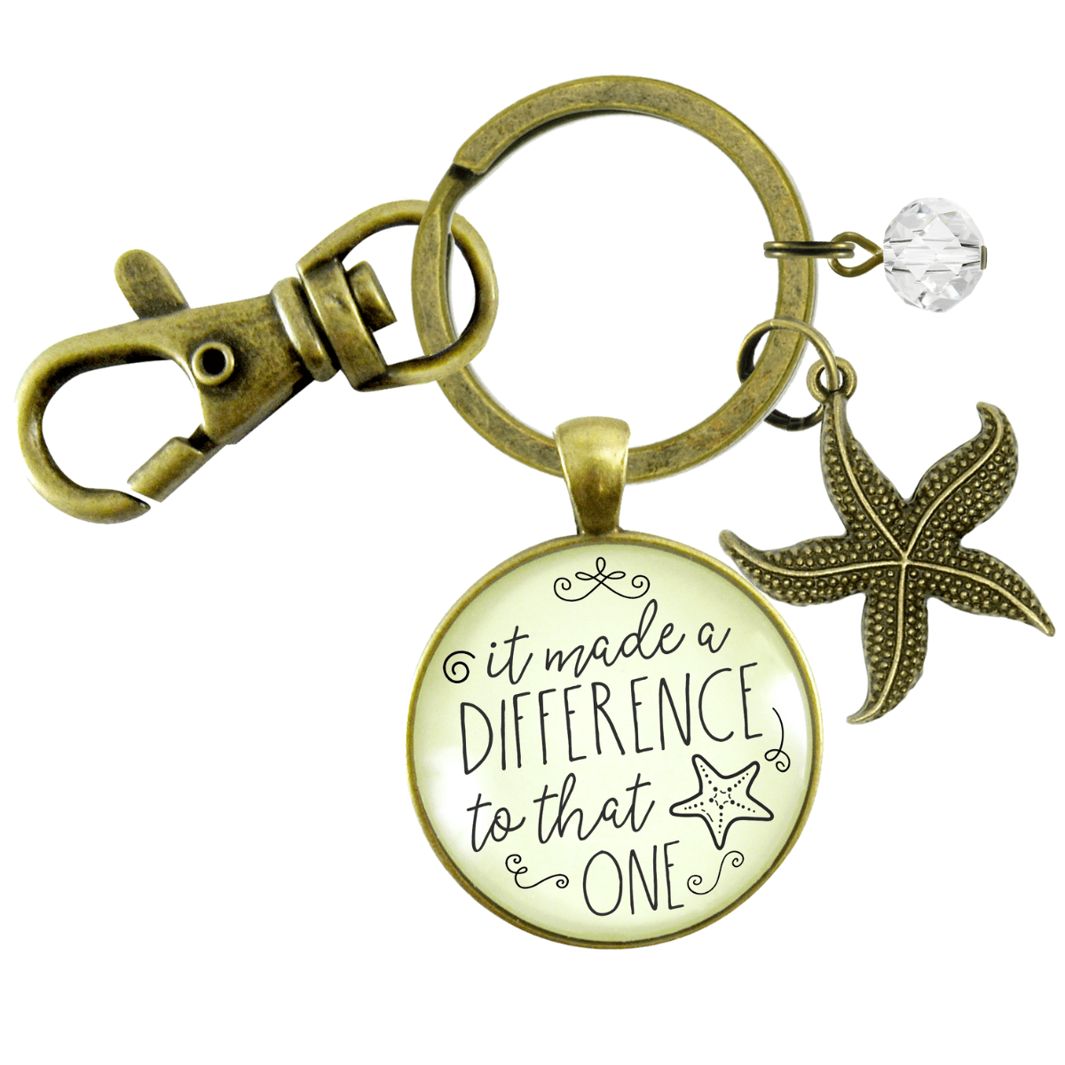 Starfish Keychain It Made Difference That One Teacher Story Appreciation Gift Jewelry - Gutsy Goodness