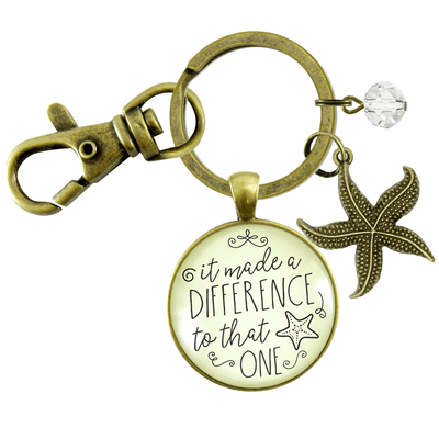 Starfish Keychain It Made Difference That One Teacher Story Appreciation Gift Jewelry - Gutsy Goodness