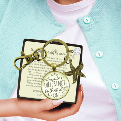 Starfish Keychain It Made Difference That One Teacher Story Appreciation Gift Jewelry - Gutsy Goodness