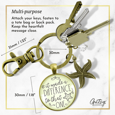 Starfish Keychain It Made Difference That One Teacher Story Appreciation Gift Jewelry - Gutsy Goodness