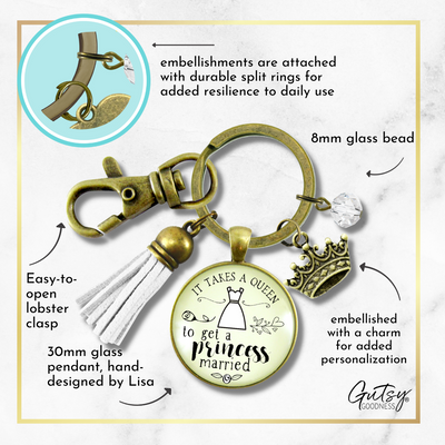 Wedding Planner Keychain Takes A Queen Bridesmaid Mother Of Bride Gift Jewelry Crown Tassel  Keychain - Women - Gutsy Goodness Handmade Jewelry