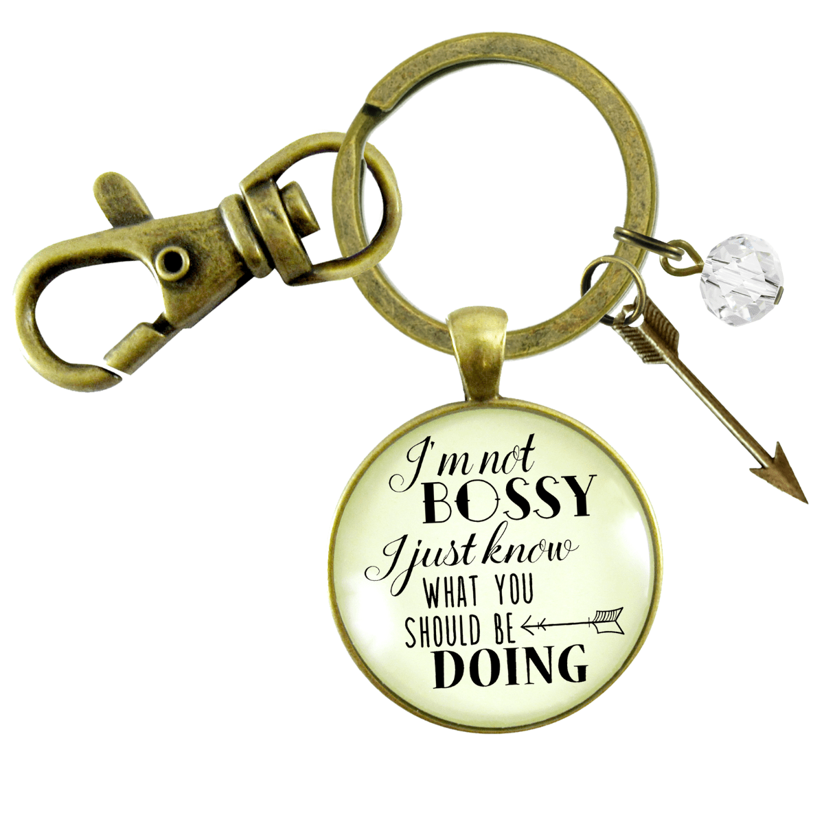 I'm Not Bossy I Just Know What You Should Be Doing Keychain Type A Personality Jewelry Gift - Gutsy Goodness