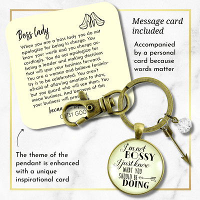 I'm Not Bossy I Just Know What You Should Be Doing Keychain Type A Personality Jewelry Gift - Gutsy Goodness