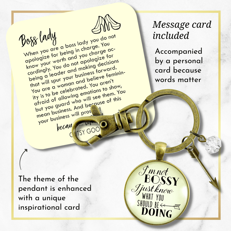 I'm Not Bossy I Just Know What You Should Be Doing Keychain Type A Personality Jewelry Gift - Gutsy Goodness