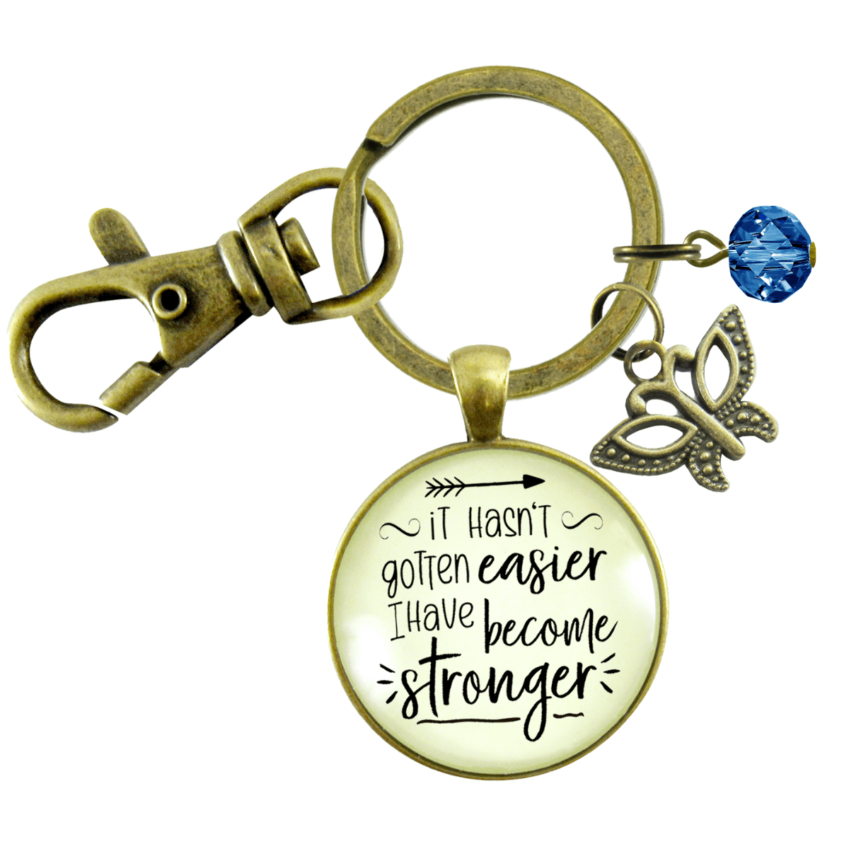 Strength Keychain It Hasn't Gotten Easier Jewelry Believe Pendant Butterfly Charm - Gutsy Goodness