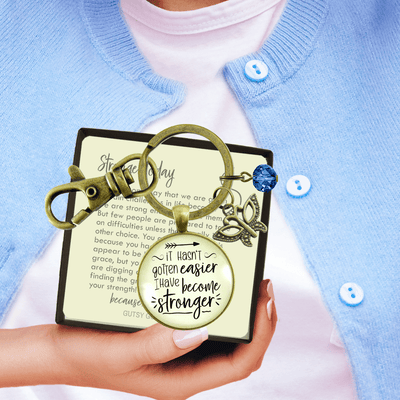 Strength Keychain It Hasn't Gotten Easier Jewelry Believe Pendant Butterfly Charm - Gutsy Goodness