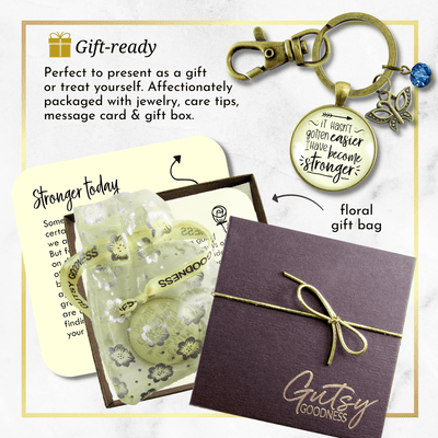 Strength Keychain It Hasn't Gotten Easier Jewelry Believe Pendant Butterfly Charm - Gutsy Goodness
