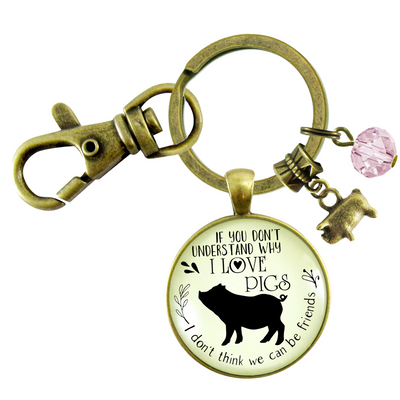 Pig Friendship Keychain Country Girl Pig Lovers Inspired Jewelry - Gutsy Goodness Handmade Jewelry;Pig Friendship Keychain Country Girl Pig Lovers Inspired Jewelry - Gutsy Goodness Handmade Jewelry Gifts