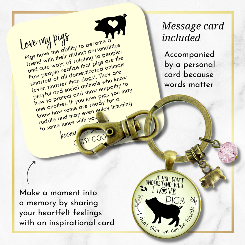 Pig Friendship Keychain Country Girl Pig Lovers Inspired Jewelry - Gutsy Goodness Handmade Jewelry;Pig Friendship Keychain Country Girl Pig Lovers Inspired Jewelry - Gutsy Goodness Handmade Jewelry Gifts