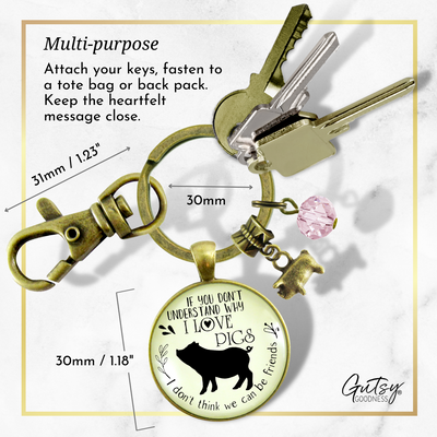 Pig Friendship Keychain Country Girl Pig Lovers Inspired Jewelry - Gutsy Goodness Handmade Jewelry;Pig Friendship Keychain Country Girl Pig Lovers Inspired Jewelry - Gutsy Goodness Handmade Jewelry Gifts