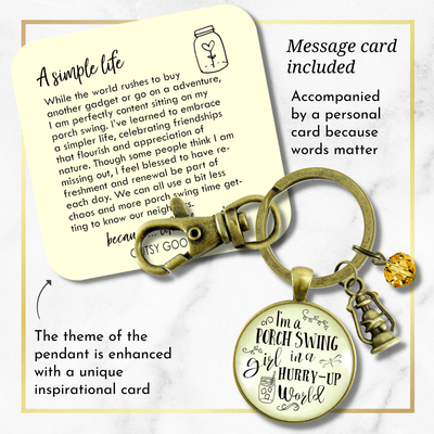 I'm a Porch Swing Country Keychain Southern Life Jewelry - Gutsy Goodness