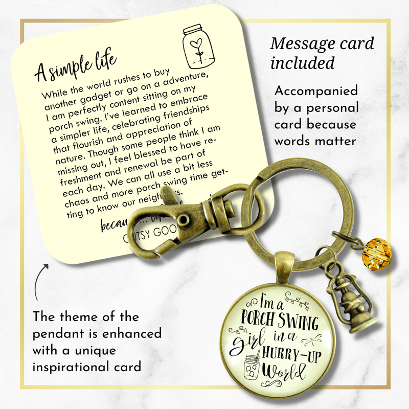 I'm a Porch Swing Country Keychain Southern Life Jewelry - Gutsy Goodness