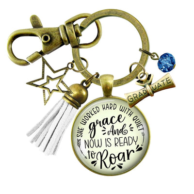 Graduation Keychain She Worked Hard Quiet Grace Congratulations Graduate Card