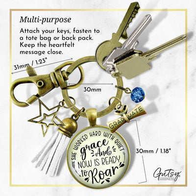 Graduation Keychain She Worked Hard Quiet Grace Congratulations Graduate Card
