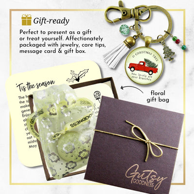 Red Truck Vintage Theme Christmas Keychain Holiday Tree Charm Jewelry O Christmas Tree Handmade Gift Tassel Key Ring  Keychain - Women - Gutsy Goodness Handmade Jewelry