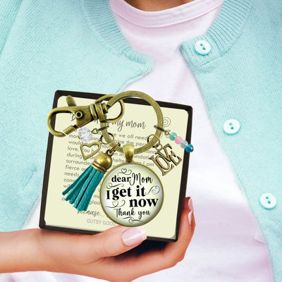 Handmade Gutsy Goodness Jewelry Dear Mom I Get It Now Keychain Gift From Adult Daughter Love You Boho Jewelry Tassel Charm & Card