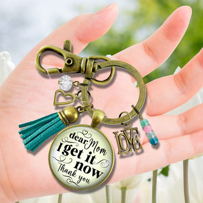 Handmade Gutsy Goodness Jewelry Dear Mom I Get It Now Keychain Gift From Adult Daughter Love You Boho Jewelry Tassel Charm & Card