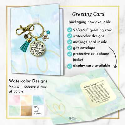 Handmade Gutsy Goodness Jewelry I Am The Kind Of Person Who Stops To Talk To Dogs Keychain Pet Lover Jewelry, Tassel Charm, Card