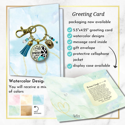 Handmade Gutsy Goodness Jewelry Jeans And Jewelry And A Bit Of Dirt Keychain Western Cowboy Hat & Tassel, Country Girl Card