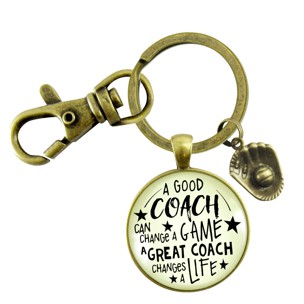 Baseball Coaching Sport Keychain Great Coach Changes Life Thank You Gift - Gutsy Goodness Handmade Jewelry Gifts