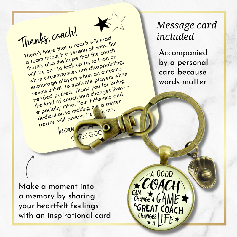 Softball Coaching Sport Keychain Great Coach Changes Life Thank You Gift - Gutsy Goodness Handmade Jewelry;Softball Coaching Sport Keychain Great Coach Changes Life Thank You Gift - Gutsy Goodness Handmade Jewelry Gifts