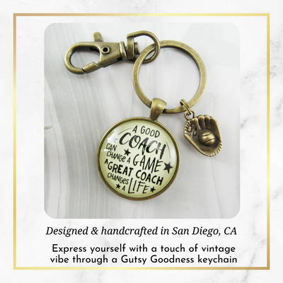 Softball Coaching Sport Keychain Great Coach Changes Life Thank You Gift - Gutsy Goodness Handmade Jewelry;Softball Coaching Sport Keychain Great Coach Changes Life Thank You Gift - Gutsy Goodness Handmade Jewelry Gifts