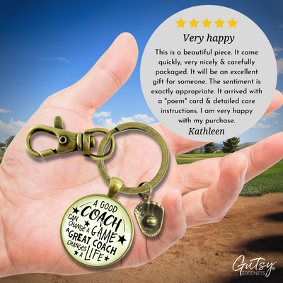 Softball Coaching Sport Keychain Great Coach Changes Life Thank You Gift - Gutsy Goodness Handmade Jewelry;Softball Coaching Sport Keychain Great Coach Changes Life Thank You Gift - Gutsy Goodness Handmade Jewelry Gifts