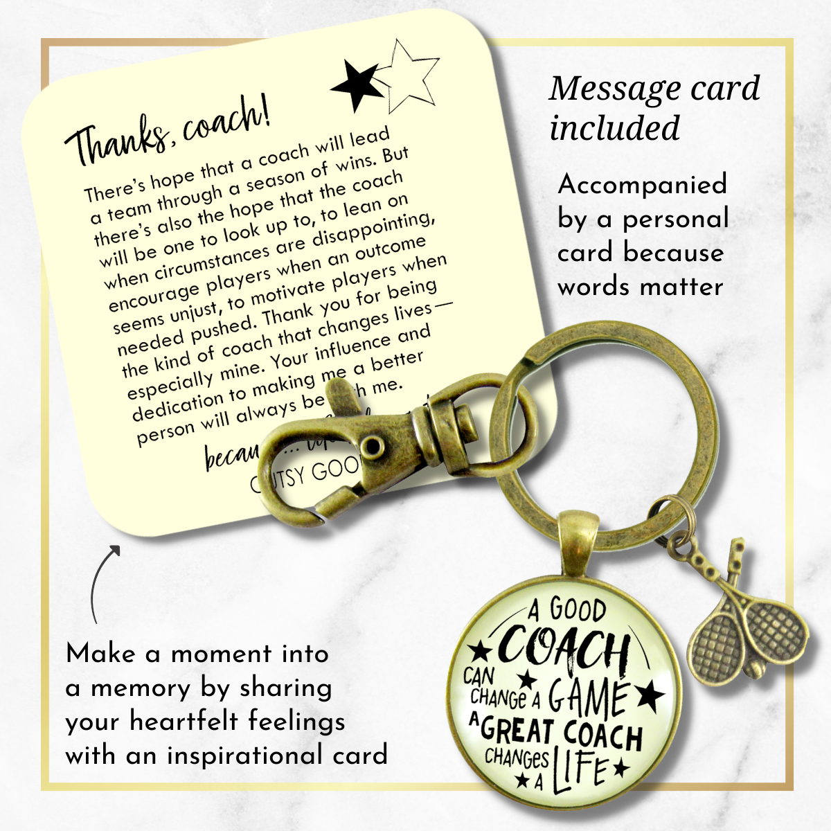 Tennis Coaching Sport Keychain Great Coach Changes Life Thank You Gift - Gutsy Goodness Handmade Jewelry;Tennis Coaching Sport Keychain Great Coach Changes Life Thank You Gift - Gutsy Goodness Handmade Jewelry Gifts