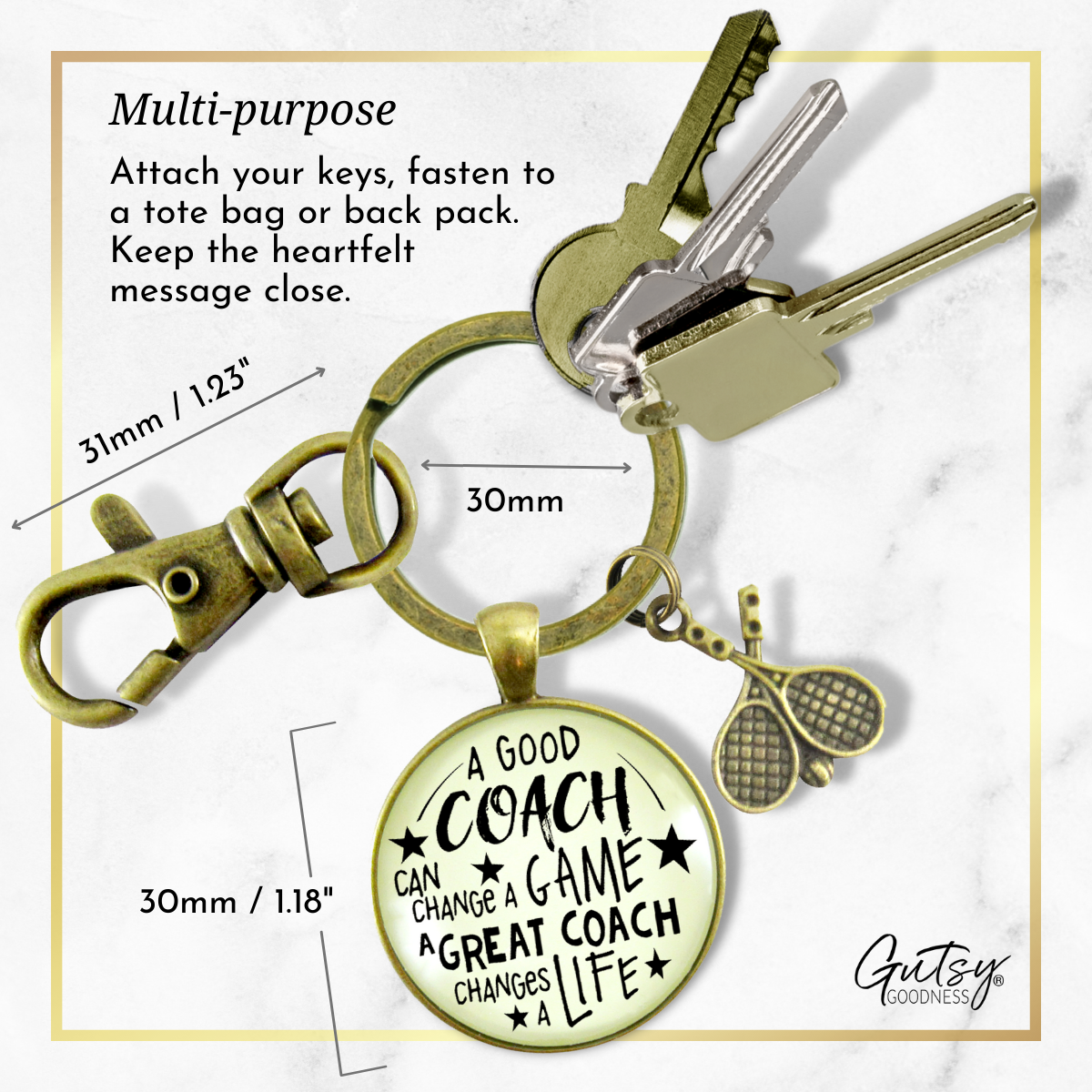 Tennis Coaching Sport Keychain Great Coach Changes Life Thank You Gift - Gutsy Goodness Handmade Jewelry;Tennis Coaching Sport Keychain Great Coach Changes Life Thank You Gift - Gutsy Goodness Handmade Jewelry Gifts