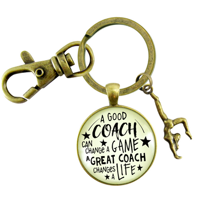 Gymnastics Coaching Sport Keychain Great Coach Changes Life Thank You Gift - Gutsy Goodness Handmade Jewelry;Gymnastics Coaching Sport Keychain Great Coach Changes Life Thank You Gift - Gutsy Goodness Handmade Jewelry Gifts