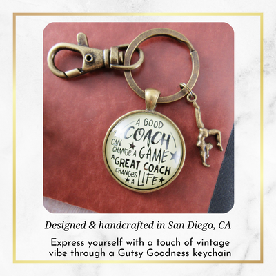 Gymnastics Coaching Sport Keychain Great Coach Changes Life Thank You Gift - Gutsy Goodness Handmade Jewelry;Gymnastics Coaching Sport Keychain Great Coach Changes Life Thank You Gift - Gutsy Goodness Handmade Jewelry Gifts