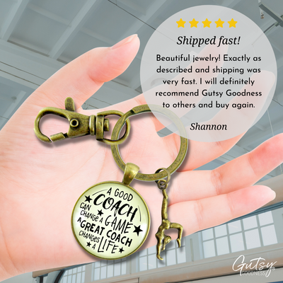 Gymnastics Coaching Sport Keychain Great Coach Changes Life Thank You Gift - Gutsy Goodness Handmade Jewelry;Gymnastics Coaching Sport Keychain Great Coach Changes Life Thank You Gift - Gutsy Goodness Handmade Jewelry Gifts