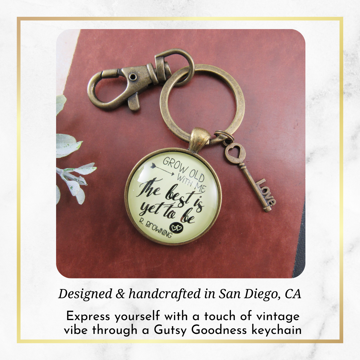 Couples Jewelry Grow Old With Me Keychain Best Yet To Be Men's Gift Style Key Chain - Gutsy Goodness Handmade Jewelry;Couples Jewelry Grow Old With Me Keychain Best Yet To Be Men's Gift Style Key Chain - Gutsy Goodness Handmade Jewelry Gifts