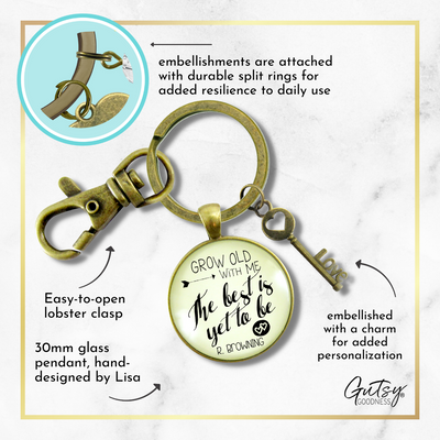 Couples Jewelry Grow Old With Me Keychain Best Yet To Be Men's Gift Style Key Chain - Gutsy Goodness Handmade Jewelry;Couples Jewelry Grow Old With Me Keychain Best Yet To Be Men's Gift Style Key Chain - Gutsy Goodness Handmade Jewelry Gifts