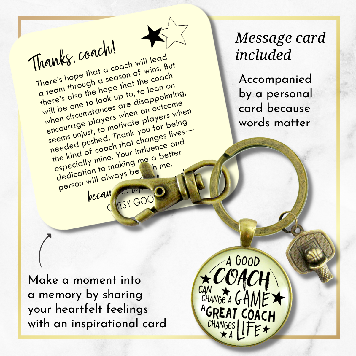 Basketball Coaching Sport Keychain Great Coach Changes Life Thank You Gift - Gutsy Goodness Handmade Jewelry;Basketball Coaching Sport Keychain Great Coach Changes Life Thank You Gift - Gutsy Goodness Handmade Jewelry Gifts
