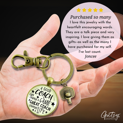 Basketball Coaching Sport Keychain Great Coach Changes Life Thank You Gift - Gutsy Goodness Handmade Jewelry;Basketball Coaching Sport Keychain Great Coach Changes Life Thank You Gift - Gutsy Goodness Handmade Jewelry Gifts
