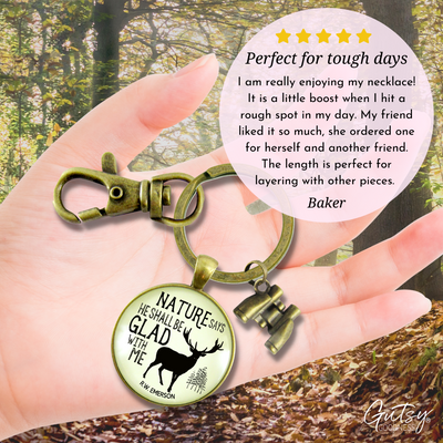 Mens Keychain Nature Says Rustic Deer Hunter Outdoors Sportsman Dad Gift Binocular Charm - Gutsy Goodness Handmade Jewelry;Mens Keychain Nature Says Rustic Deer Hunter Outdoors Sportsman Dad Gift Binocular Charm - Gutsy Goodness Handmade Jewelry Gifts