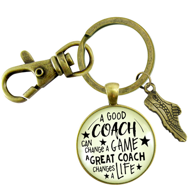 Cross Country Coaching Keychain Great Coach Changes Life Thank You Gift Running Track Shoe - Gutsy Goodness Handmade Jewelry;Cross Country Coaching Keychain Great Coach Changes Life Thank You Gift Running Track Shoe - Gutsy Goodness Handmade Jewelry Gifts