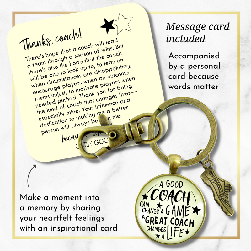 Cross Country Coaching Keychain Great Coach Changes Life Thank You Gift Running Track Shoe - Gutsy Goodness Handmade Jewelry;Cross Country Coaching Keychain Great Coach Changes Life Thank You Gift Running Track Shoe - Gutsy Goodness Handmade Jewelry Gifts