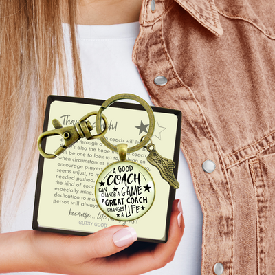 Cross Country Coaching Keychain Great Coach Changes Life Thank You Gift Running Track Shoe - Gutsy Goodness Handmade Jewelry;Cross Country Coaching Keychain Great Coach Changes Life Thank You Gift Running Track Shoe - Gutsy Goodness Handmade Jewelry Gifts