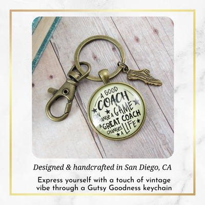 Cross Country Coaching Keychain Great Coach Changes Life Thank You Gift Running Track Shoe - Gutsy Goodness Handmade Jewelry;Cross Country Coaching Keychain Great Coach Changes Life Thank You Gift Running Track Shoe - Gutsy Goodness Handmade Jewelry Gifts