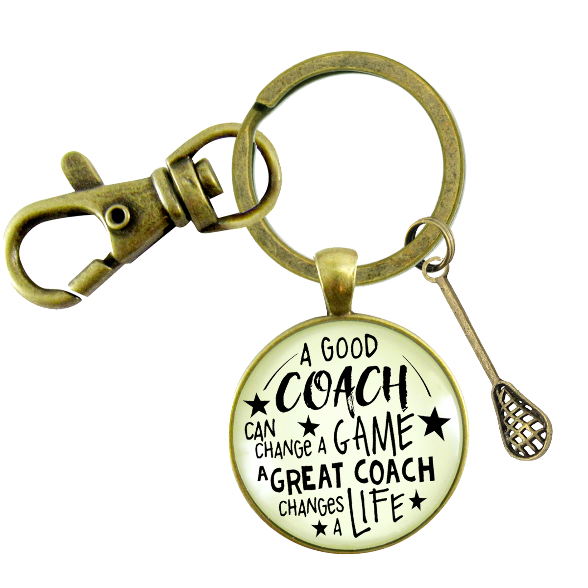 Lacrosse Coaching Sport Keychain Great Coach Changes Life Thank You Gift - Gutsy Goodness Handmade Jewelry;Lacrosse Coaching Sport Keychain Great Coach Changes Life Thank You Gift - Gutsy Goodness Handmade Jewelry Gifts
